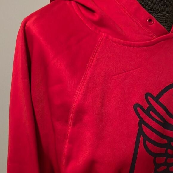 New Balance Men's Red Long Sleeve Pocket Pullover Hoodie - Picture 3 of 7